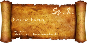 Szeicz Karsa névjegykártya